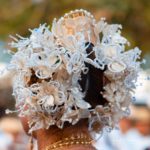 Tembleques blancos con escamas - Desfile de las Mil Polleras - Enero de 2014 - Pollera Panameña